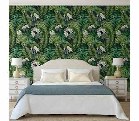 DUTCH WALLCOVERINGS Wallpaper Eden Black and Dark Green