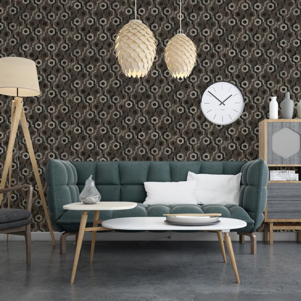 

DUTCH WALLCOVERINGS Behang Galactic bruin en zwart