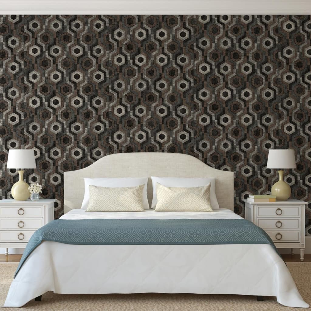 Dutch Wallcoverings Tapete Galactic Braun und Schwarz