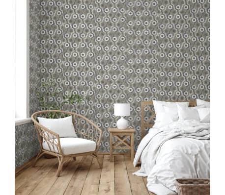 DUTCH WALLCOVERINGS Behang Galactic zilverkleurig en bruin