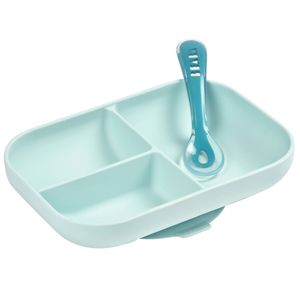 

Beaba 2-delige Babybordenset siliconen blauw