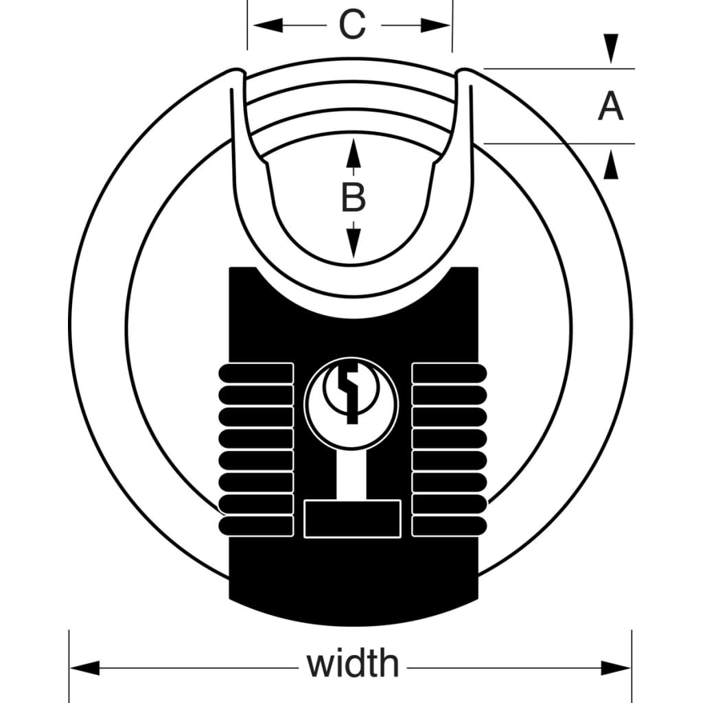 

Master Lock Discus hangslot Excell 80 mm roestvrij staal M50EURD