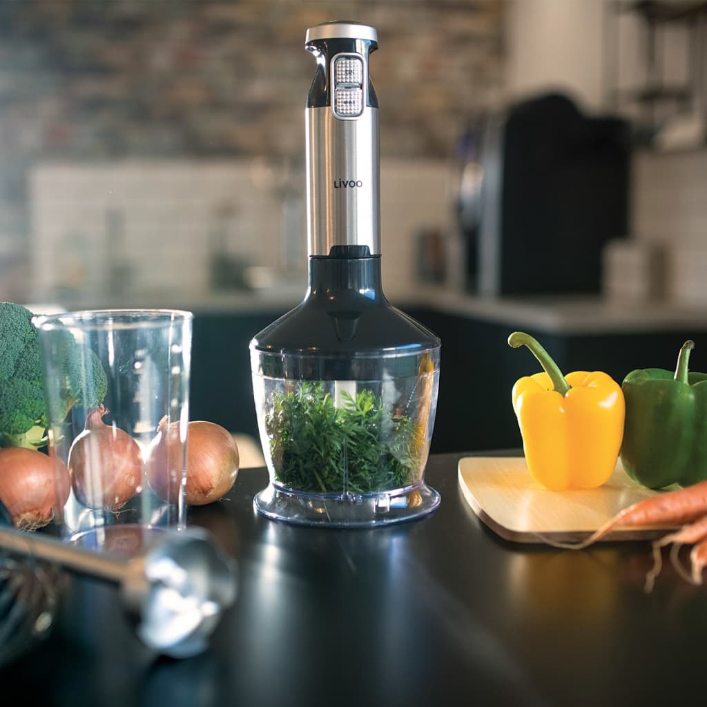 Livoo Ensemble de mélangeur à main 500 ml 400 W Noir
