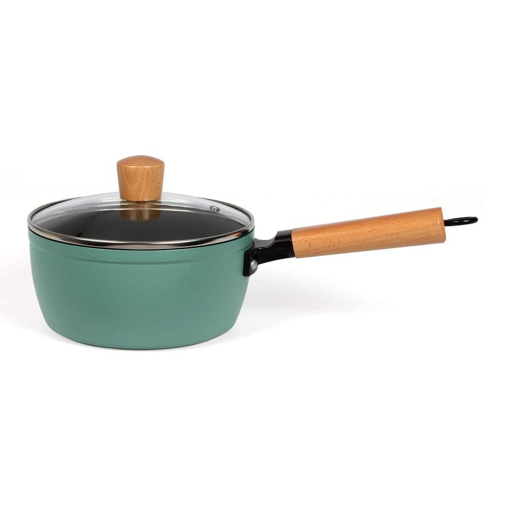 Livoo Steelpan met houten handvat 18 cm groen