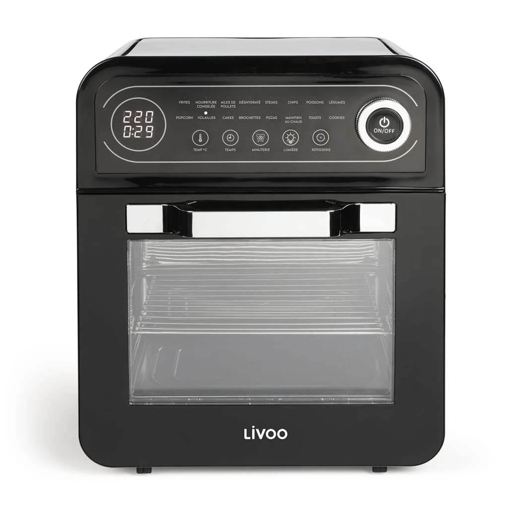 Livoo Heißluftfritteuse 12 L 1600 W Schwarz