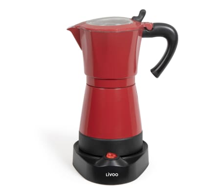 Livoo Elektrische Espressokocher Mokka 0,3 L 480 W Rot