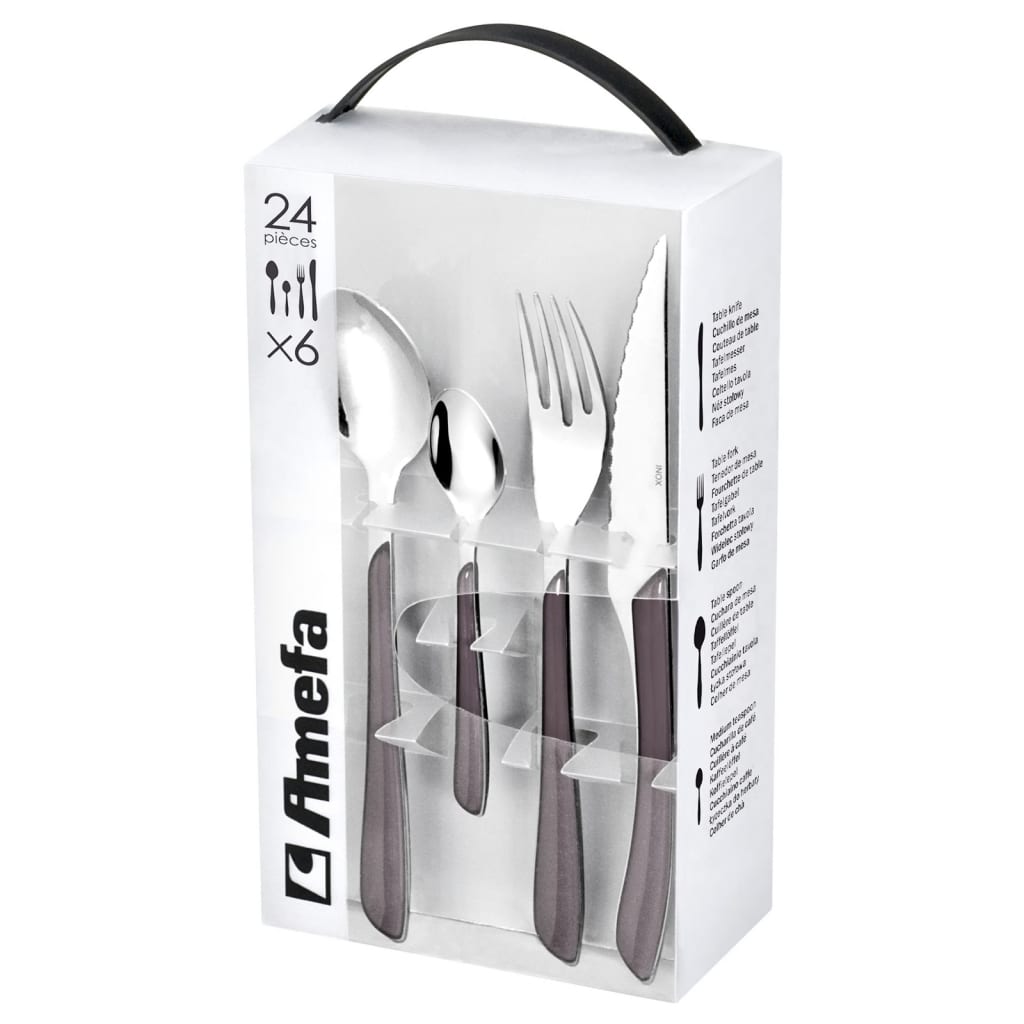 Amefa Set de coutellerie 24 pcs Eclat Gris