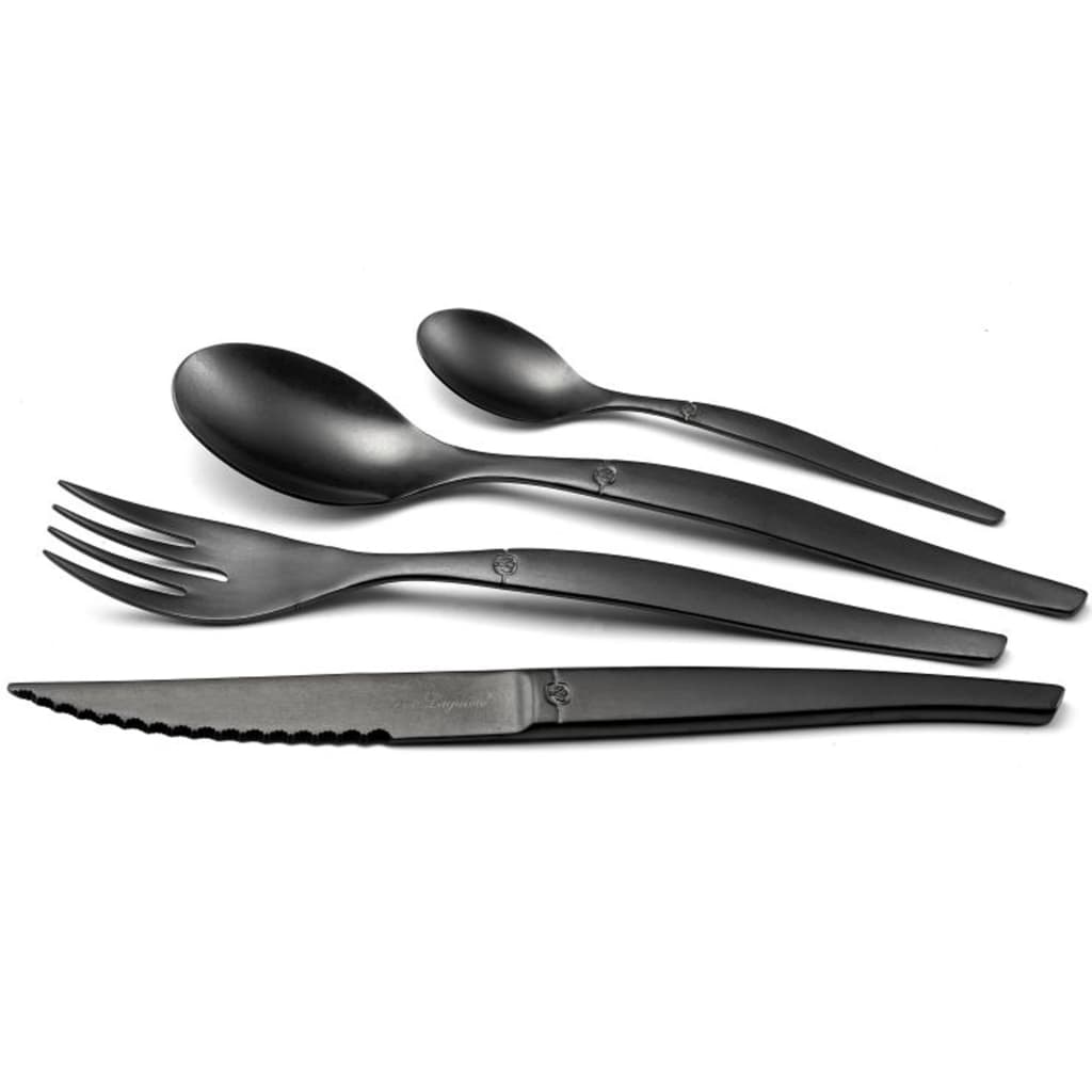 Lou Laguiole 16-tlg. Besteck-Set Jet Stonewash Schwarz