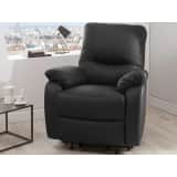 Fauteuil releveur et relax électrique en cuir GASPARD noir