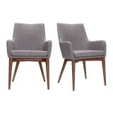 Gruppo di 2 sedie design poliestere grigio chiaro