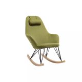 Poltrona relax - Sedia a dondolo tessuto verde gambe in metallo e