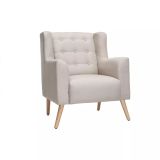 Poltrona design scandinava naturale e legno chiaro