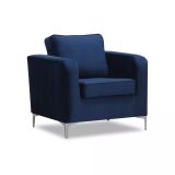 Poltrona di design, in velluto, colore: Blu scuro, modello: