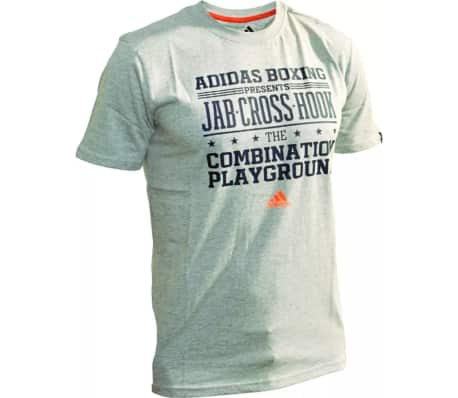 adidas Graphic Jab-Cross-Hook T-Shirt heren grijs maat M adidas Graphic Jab-Cross-Hook T-Shirt heren grijs maat M