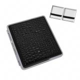 Etui à cigarettes Angelo façon croco noir