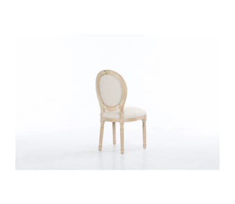 Lot de 2 chaises médaillon VERSAILLES style louis XVI lin beige et ch Lot de 2 chaises médaillon VERSAILLES style louis XVI lin beige et ch