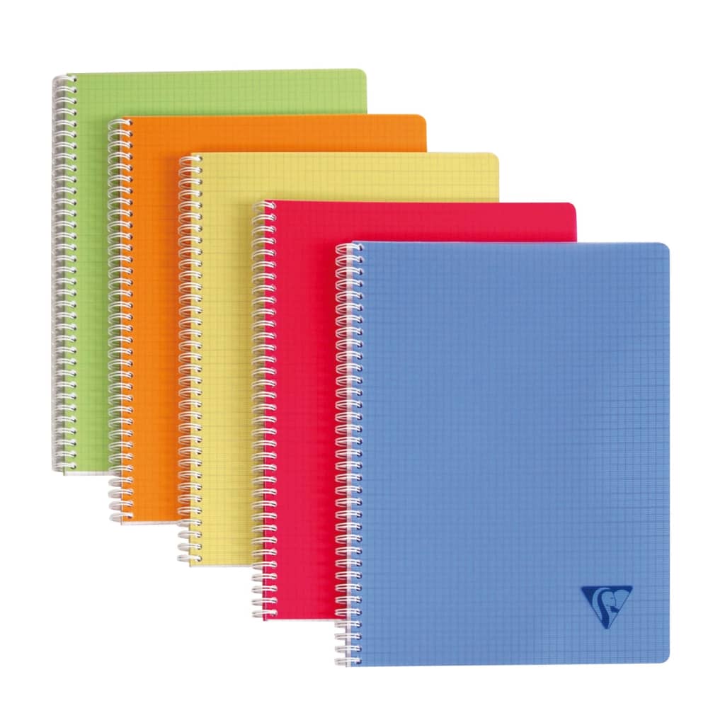 Clairefontaine notesbøger 5 stk. Linicolor A4 90 ark 5x5 mm kvadrat