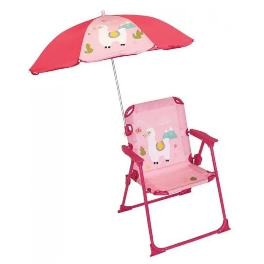 Jemini tuinstoel met parasol Lola Lama 39 x 39 x 53 cm roze