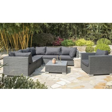 Salon De Jardin Bas Athena Gris Fonce Vidaxl Fr