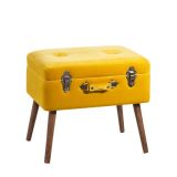 Banquette-malle tissu Jaune - ACHILLE - L 50 x l 35 x H 45