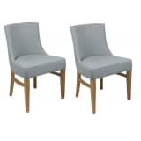 Lot 2 chaises - pied bois et tissu ... gris clair - SHERLOCK