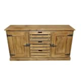 Commode 2 tiroirs rayures multicolore Style Louis XV - HERITAGE