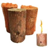 Feu suédois - bûche suédoise bois bougie de jardin - lot de 6