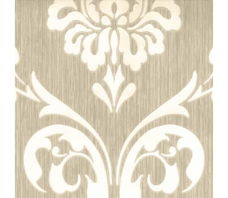 DUTCH WALLCOVERINGS Papel de pared decorativo marrón y blanco 13110-30