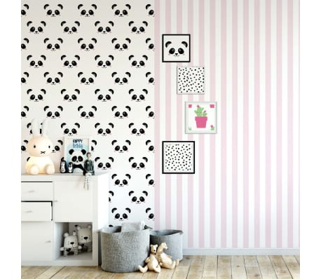 Noordwand Fabulous World Wallpaper Stripes White and Pink 67103-4
