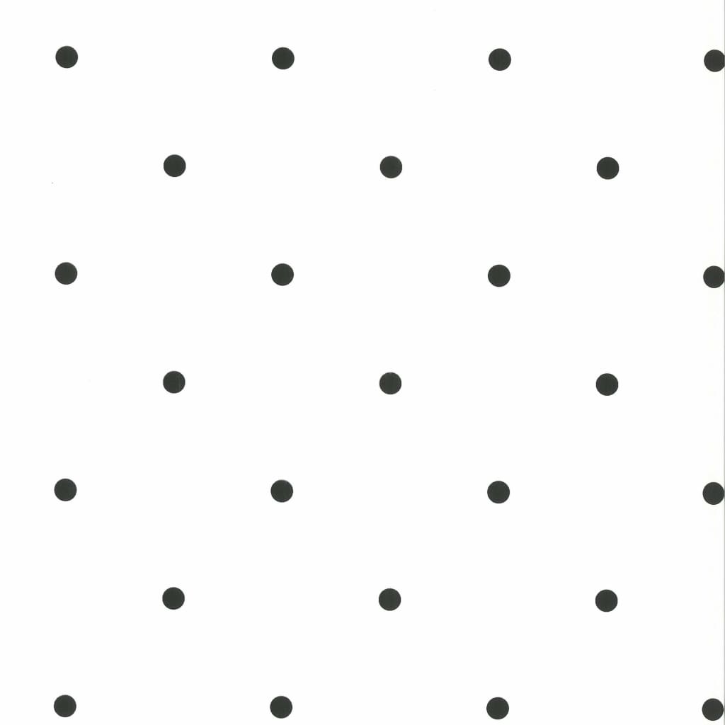 VidaXL - Fabulous World Behang Dots wit en zwart 67105-3