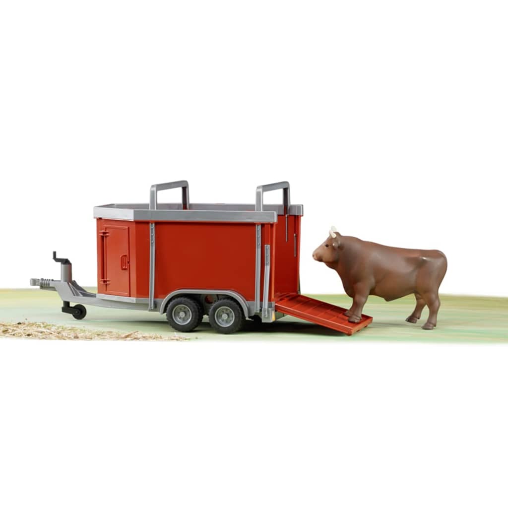 Bruder Aanhangwagen voor vee met 1 koe 1:16 02029