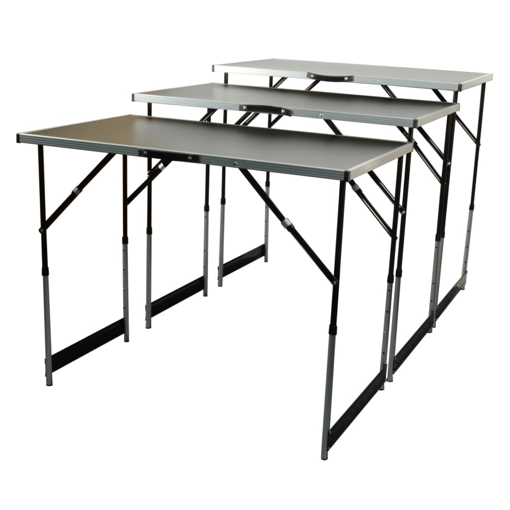 Brüder Mannesmann 3-tlg. Klapptisch-Set Multifunktional Aluminium