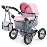 Bayer Cochecito de muñecas Trendy gris y rosa 13008AA