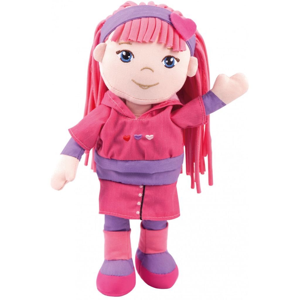 Bayer knuffelpop Rag Doll Soft Friends roze 30 cm