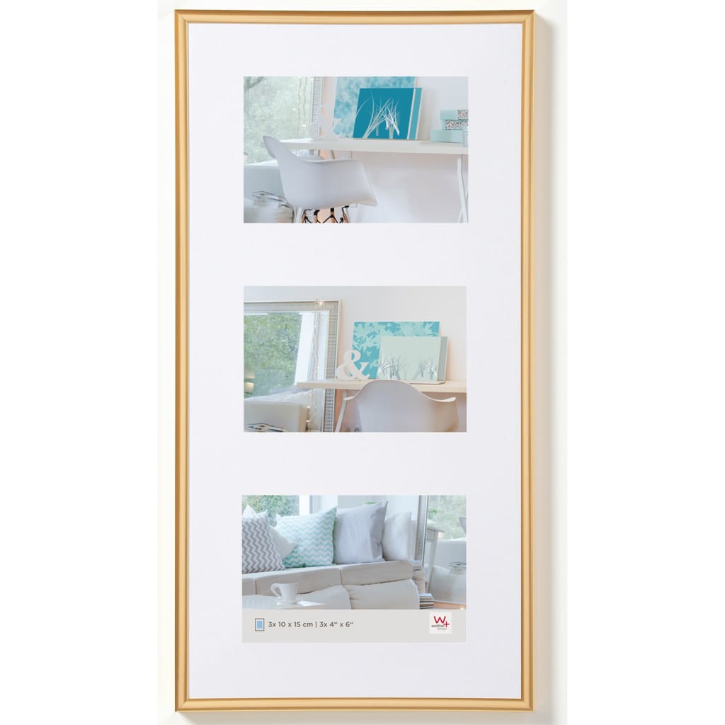 

Walther Design Fotolijst New Lifestyle 3x 10x15 cm goudkleurig