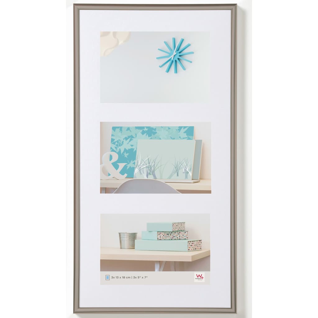 

Walther Design Fotolijst New Lifestyle 3x 13x18 cm staalkleurig
