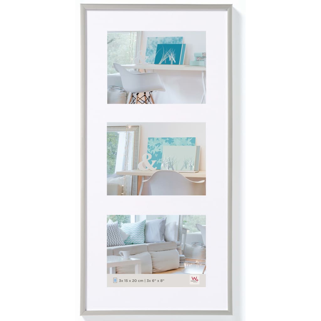 

Walther Design Fotolijst New Lifestyle 3x 15x20 cm zilverkleurig
