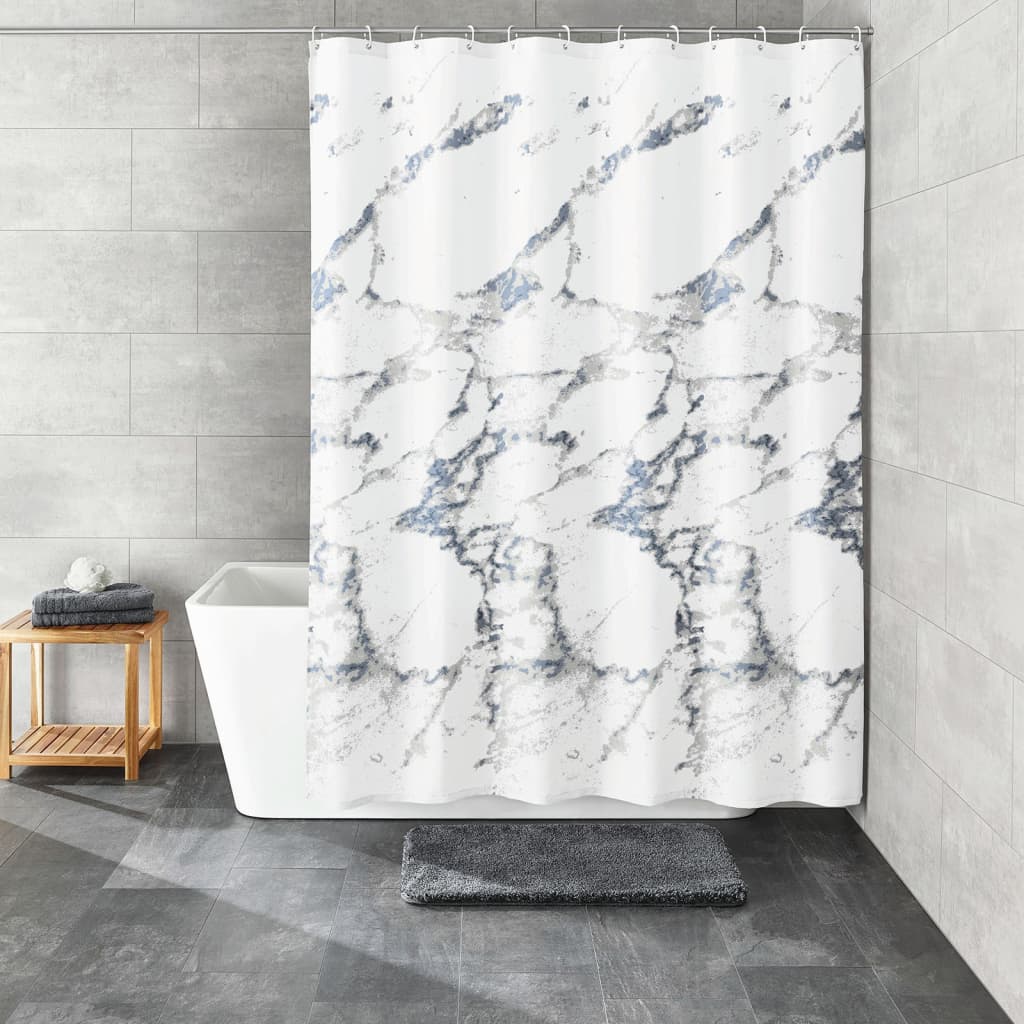 Kleine Wolke badeforhæng Marble 180x200 cm hvid og grå