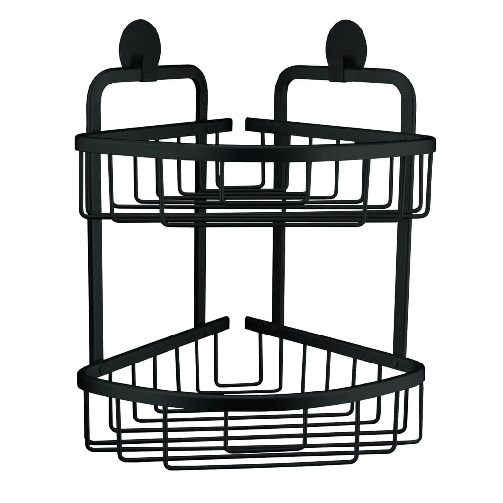 Kleine Wolke Double Shower Rack Triangular Rocco Black