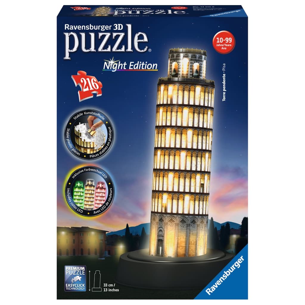 Afbeelding 3d Puzzel Toren Van Pisa, Night Edition door Vidaxl.nl