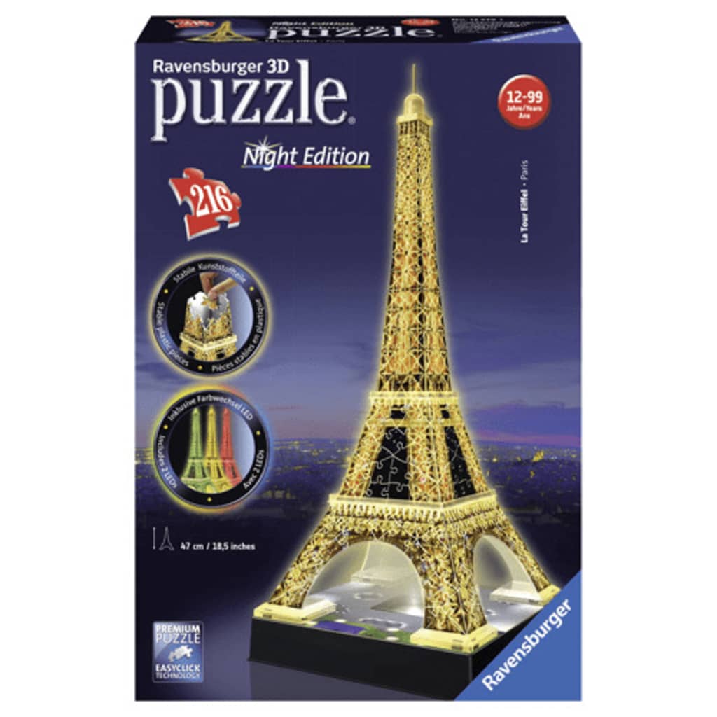 Afbeelding Ravensburger 3D Puzzel Eiffeltoren Nig door Vidaxl.nl