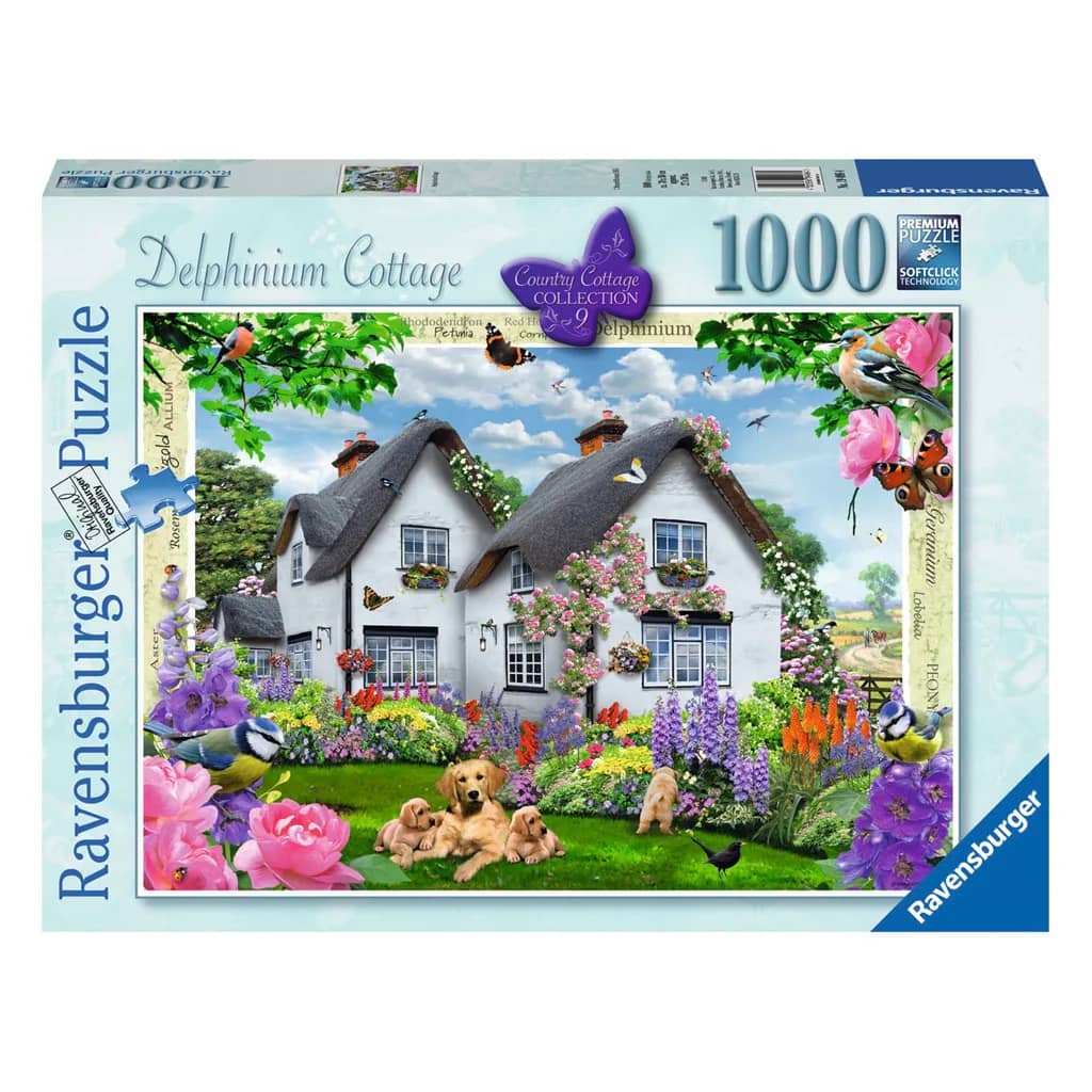 Afbeelding Ravensburger Puzzel Delphinium Cottage door Vidaxl.nl