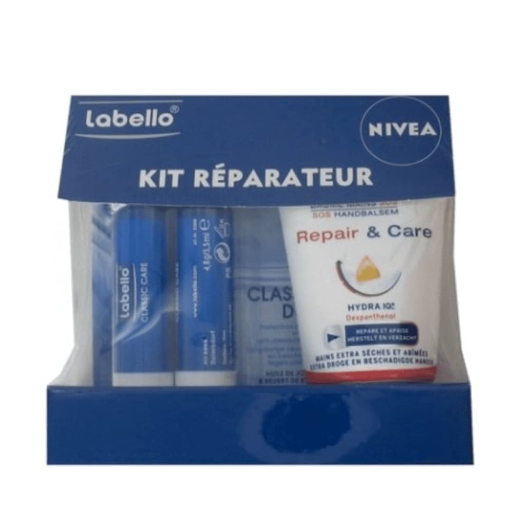 Nivea Reisset - Handcreme Repair 50 ml. & Labello 2 x 4,8 gr