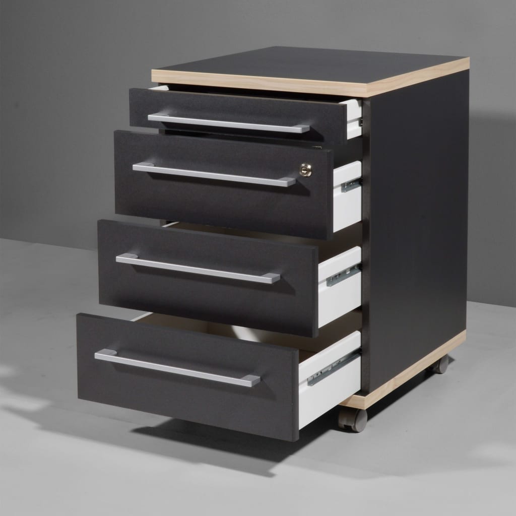 Duo antracitszürke görgős iratszekrény 42 x 45 x 60 cm