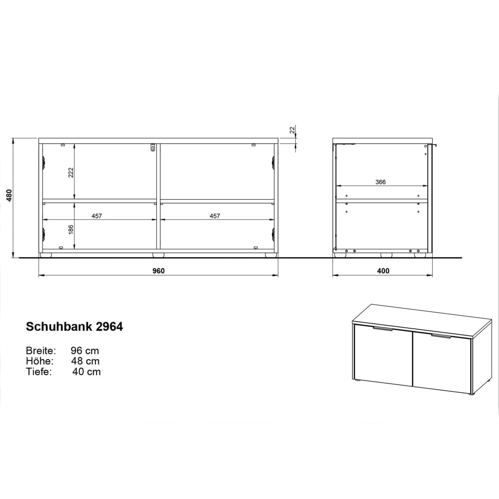 Banchetă de pantofi "GW-Berlebeck", gri