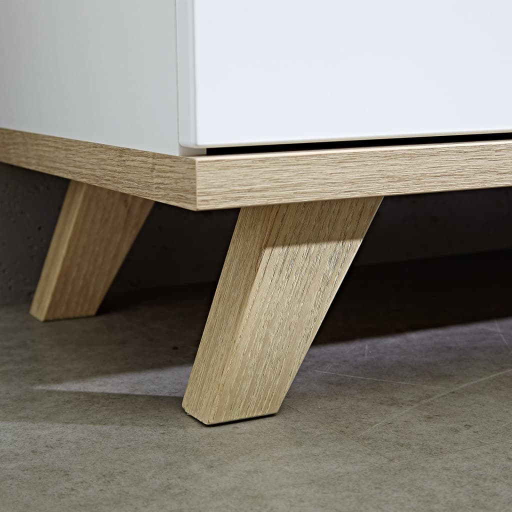 Dulap cu sertare GW-Oslo , alb și stejar