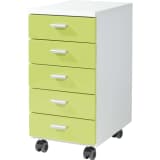 Germania Rolling Filing Cabinet White and Green 4099-181
