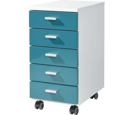 Germania Rollschrank Weiß und Petrolblau 4099-183 im vidaXL Trendshop