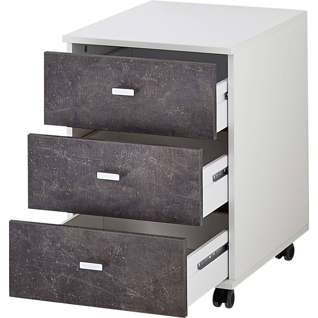 

Germania Dossierkast op wieltjes Altino 40x48,9x56,9 cm wit en basalt