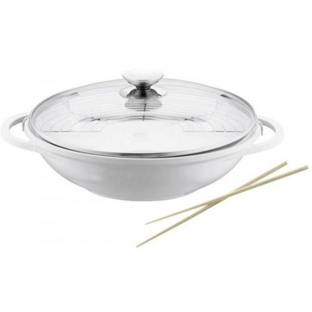 Berndes Vario Click Inductie Wok met glazen deksel 32cm Wit -